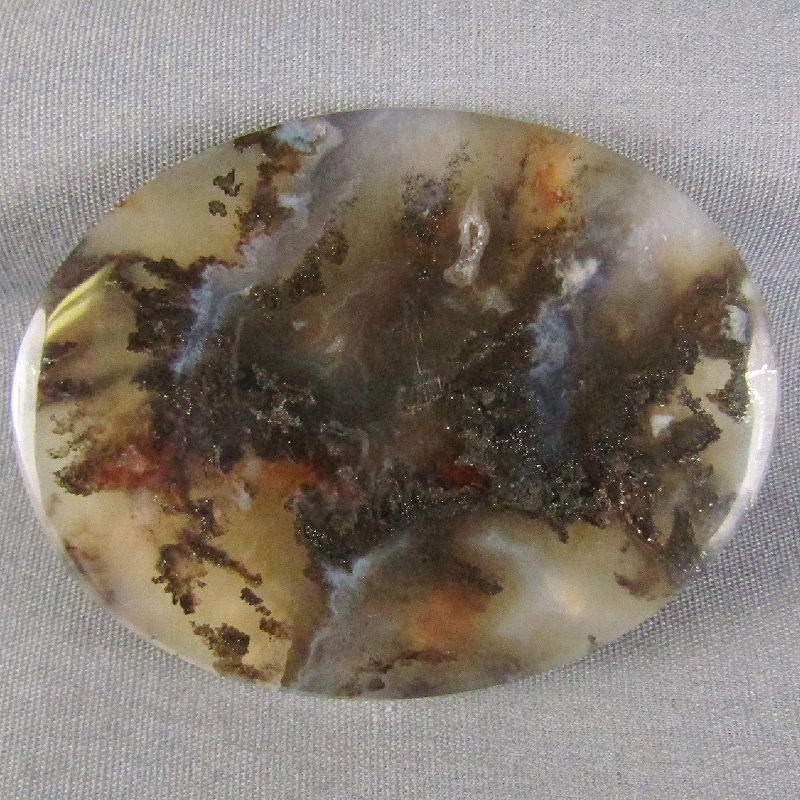 Details about   47.5x31.6x7mm Cream Plume Agate Cabochon Picture Stone