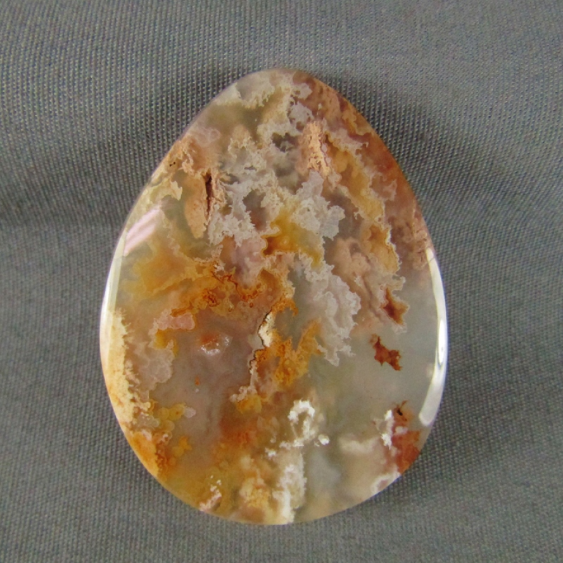 Gray /& White with Great Patterns Graveyard Plume Agate Cabochon 117L0021
