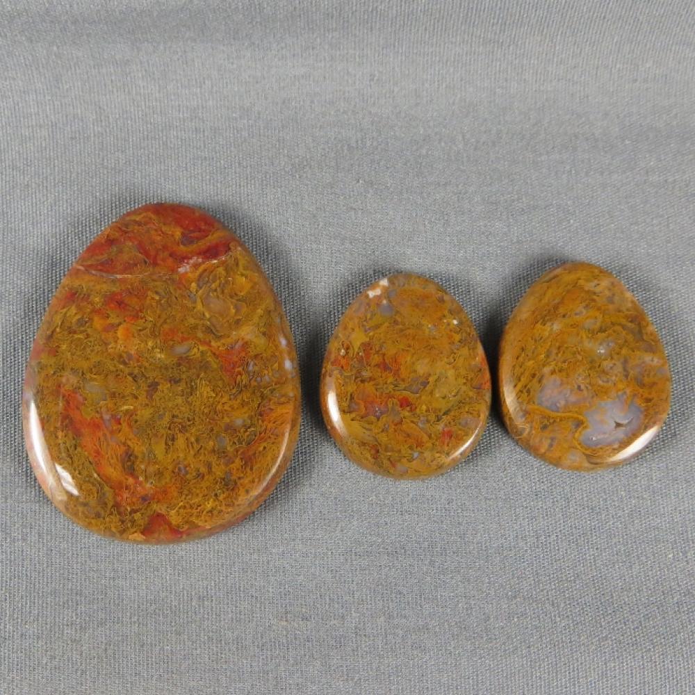 Bloody Basin Agate Cabochon 3 pc set