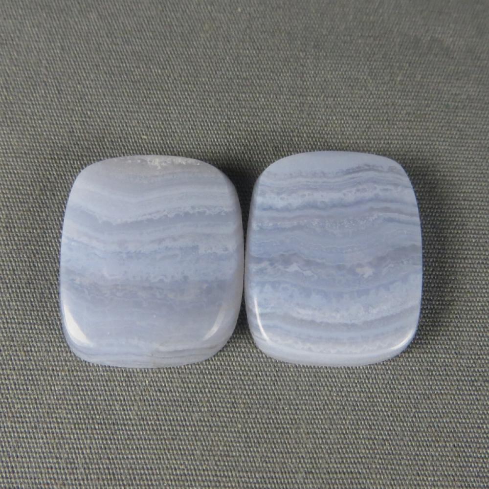 Blue Lace Agate PAIR Cabochons
