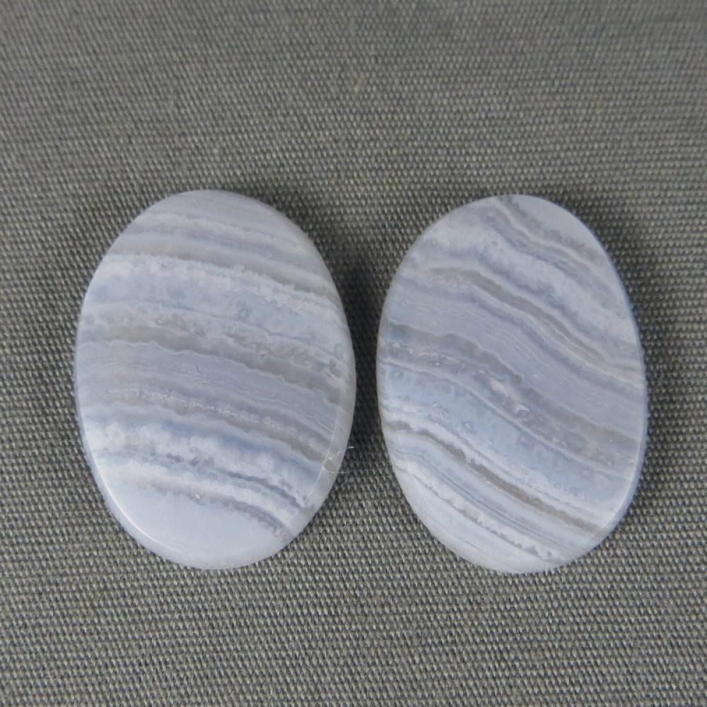 Blue Lace Agate PAIR Cabochons