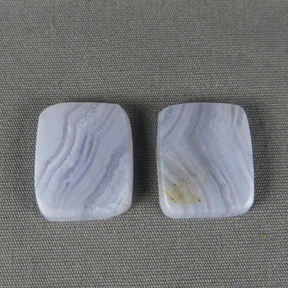 Blue Lace Agate PAIR Cabochons