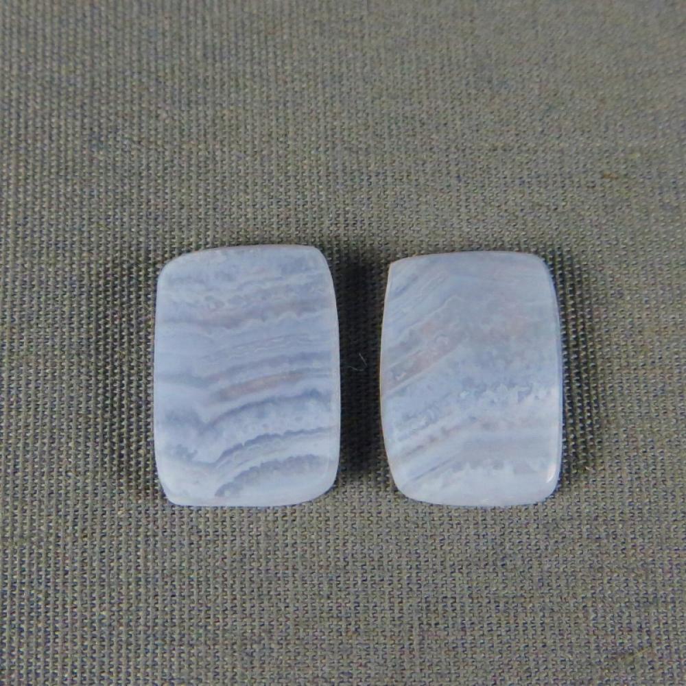 Blue Lace Agate PAIR Cabochons