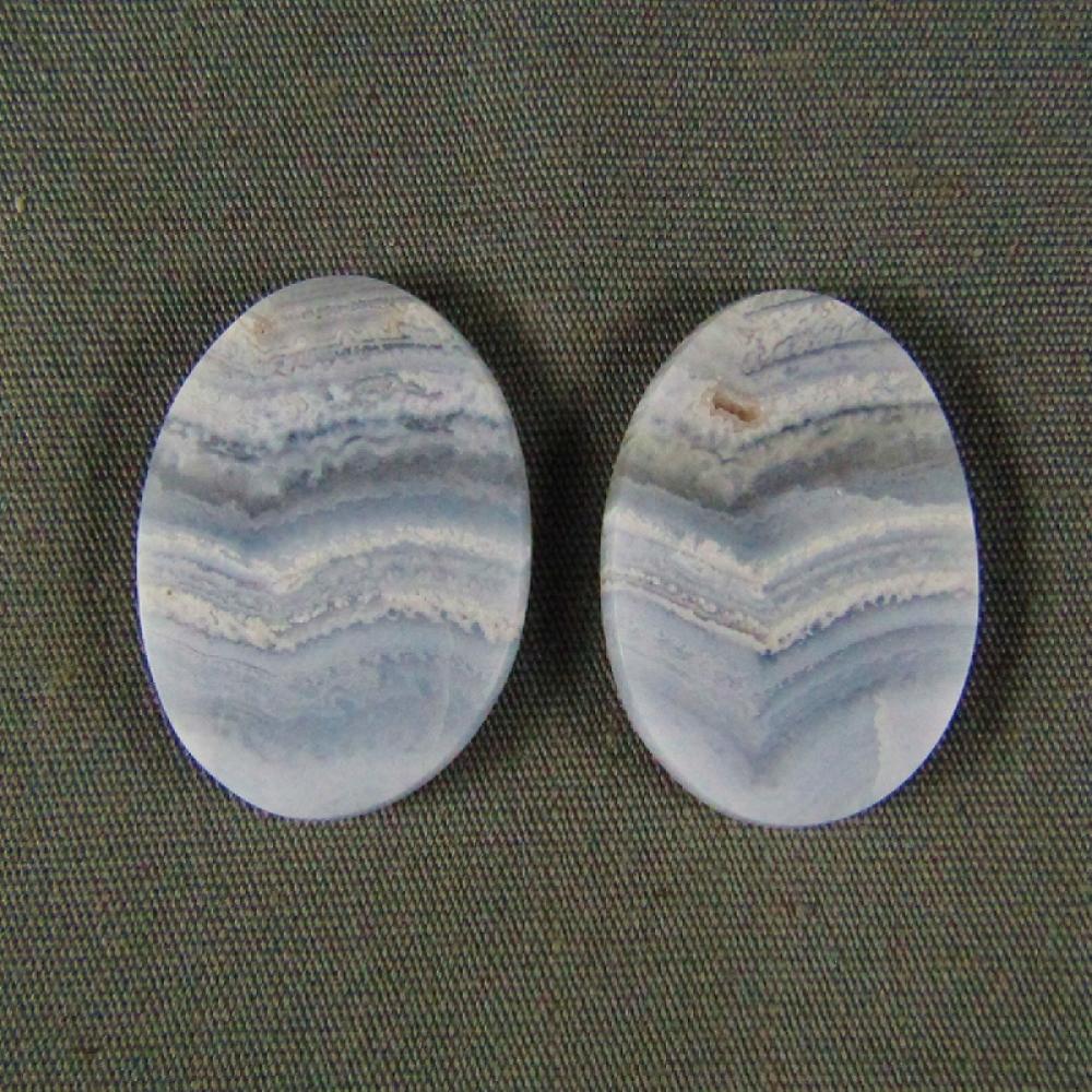 Blue Lace Agate Cabochon PAIR