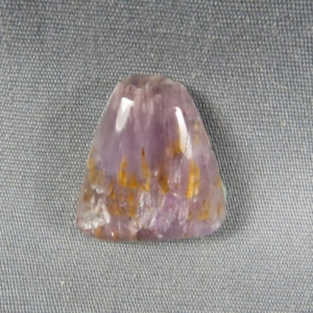 Cacoxenite in Amethyst Cabochon