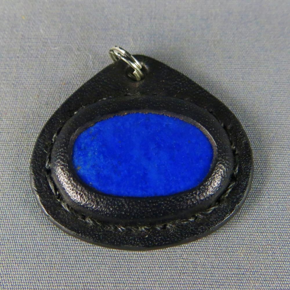 Leather Lapis Key Fob