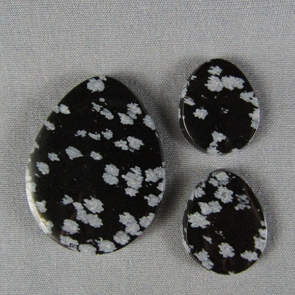 Snowflake Obsidian Cabochon SET