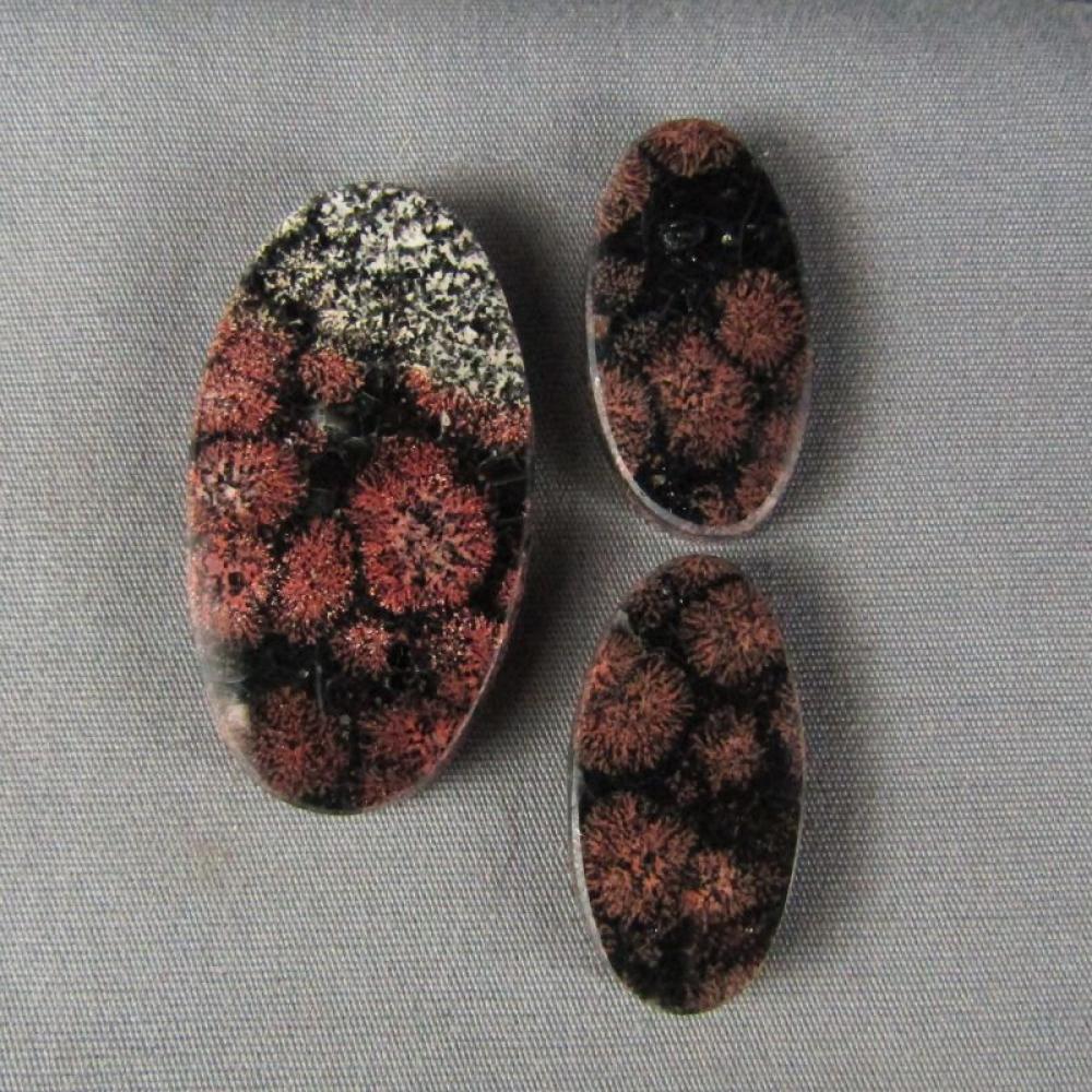 Firework Obsidian Cabochon SET