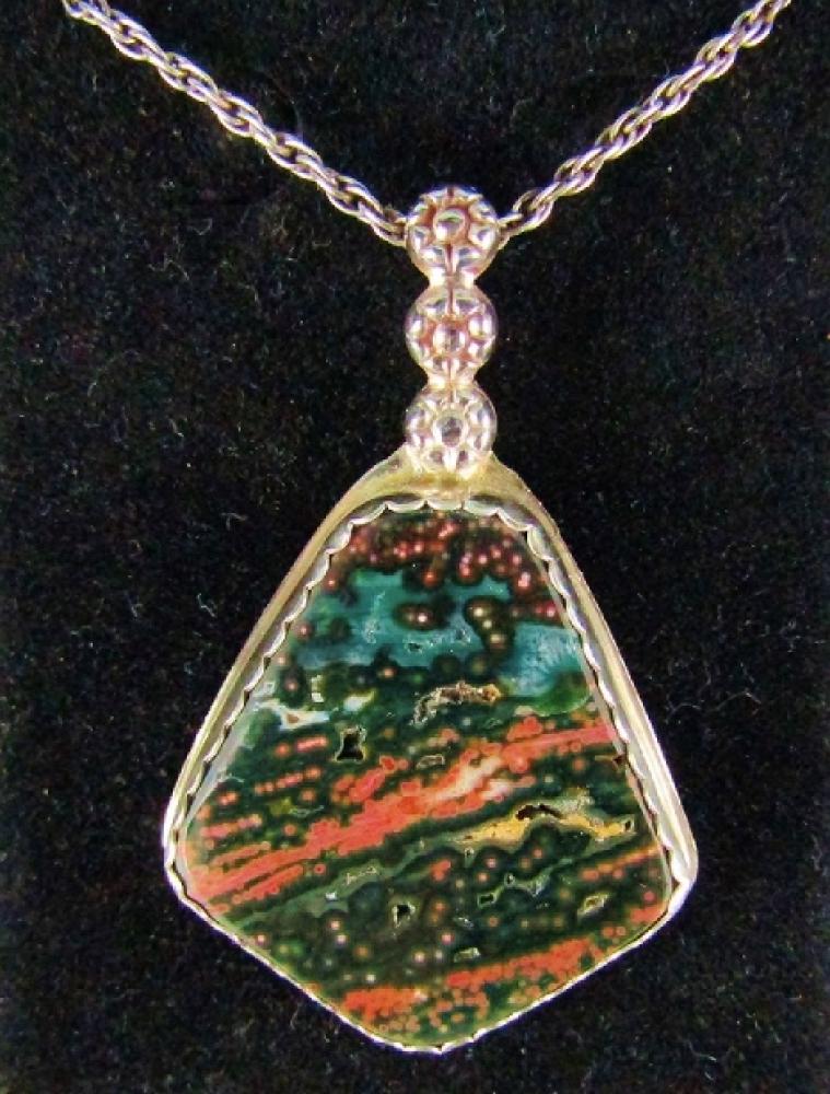 Ocean Jasper Sterling Silver Necklace