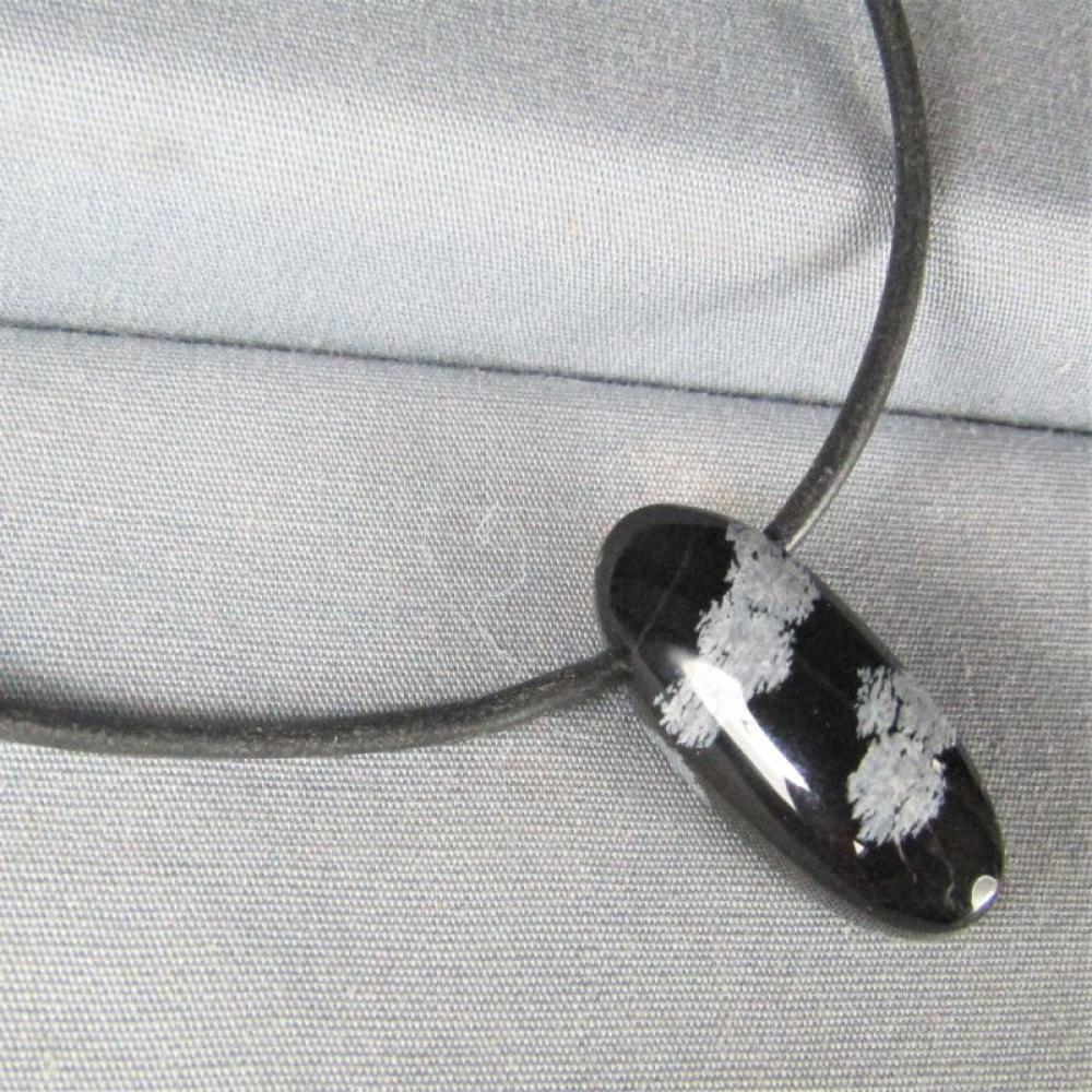 Snowflake Obsidian Pendant