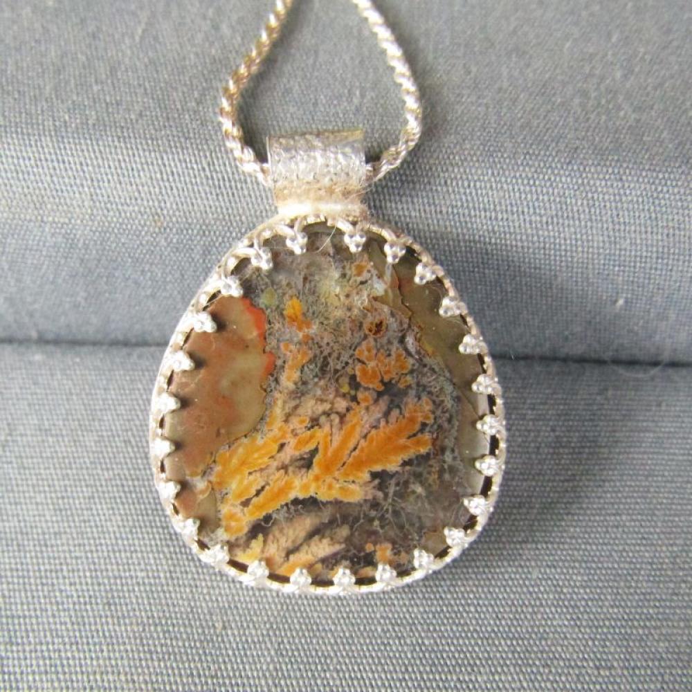 Priday Plume Agate Sterling Silver Necklace