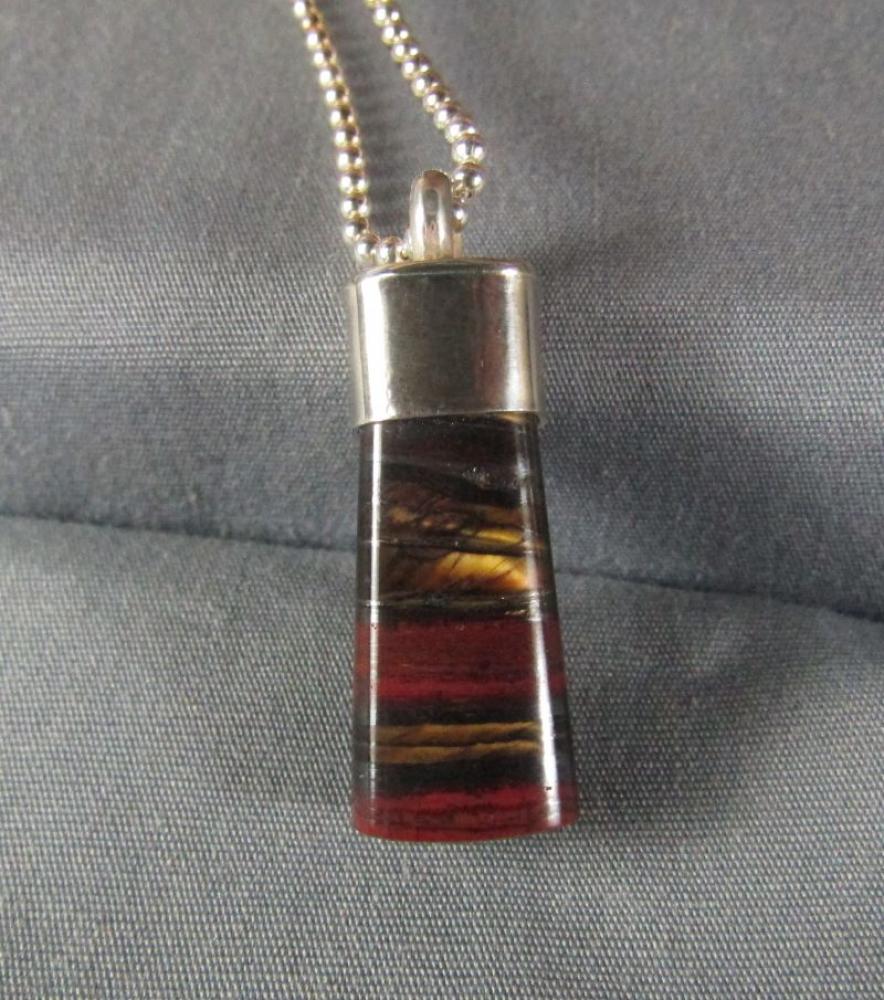 Tiger Iron Sterling Silver Necklace