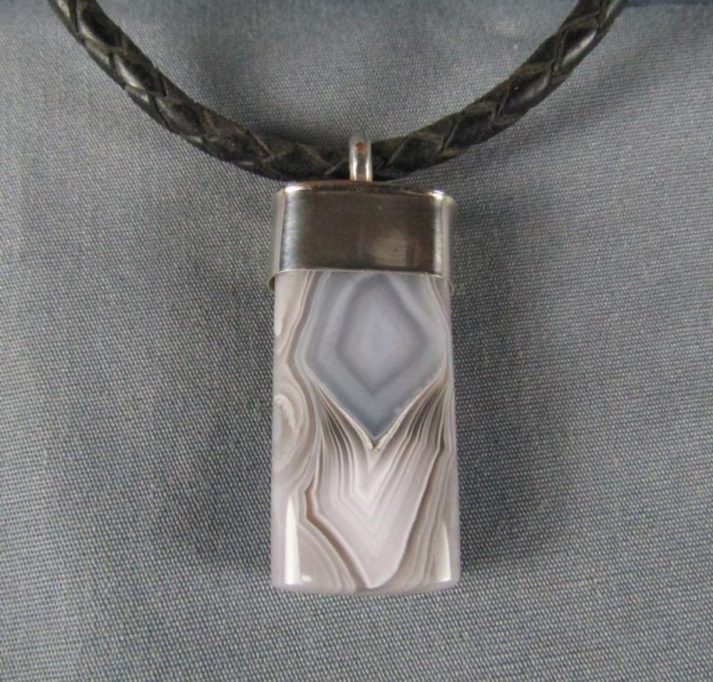 Botswana Agate Sterling Silver Necklace
