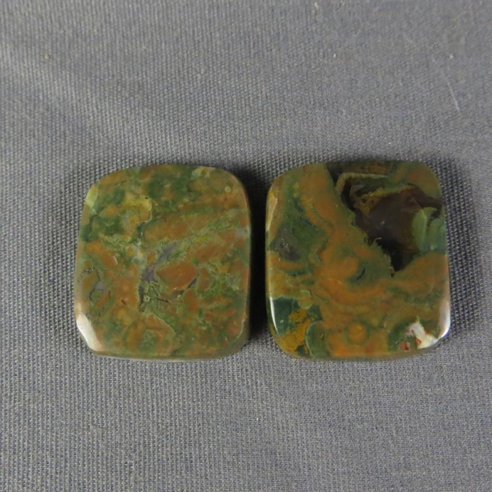 Rainforest Jasper Cabochon PAIR