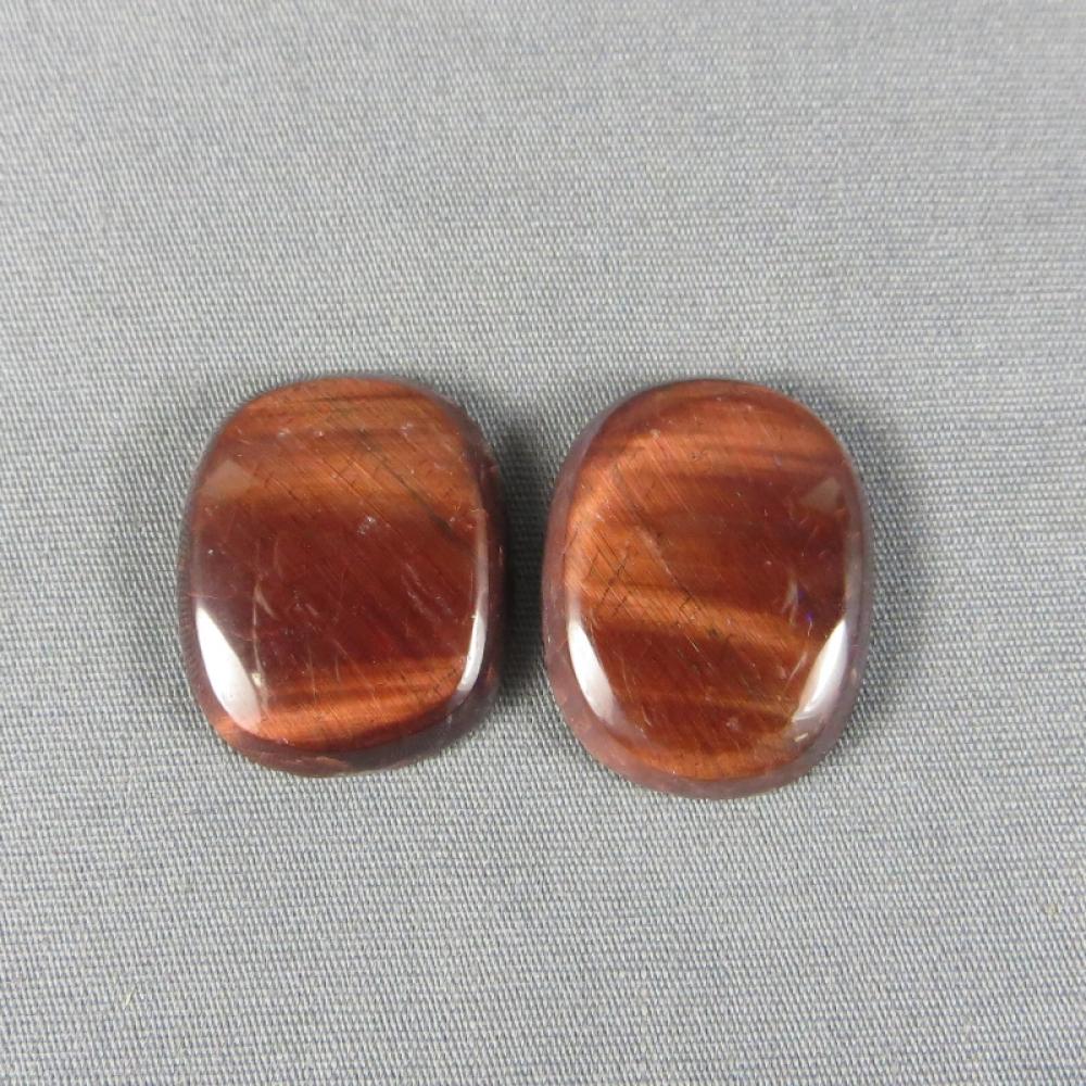 RED Tiger Eye Cabochon PAIR