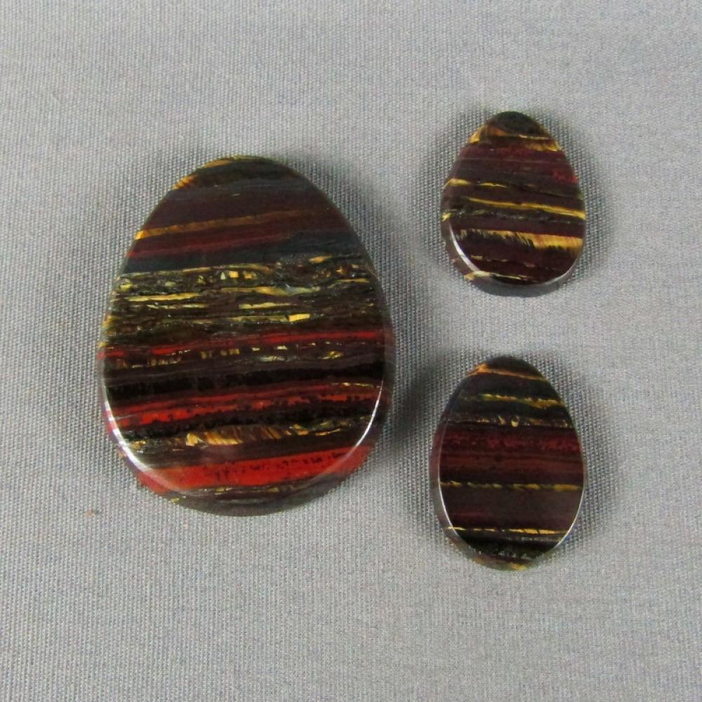 Tiger Iron 3 pc Cabochon SET
