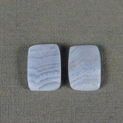 Blue Lace Agate PAIR Cabochons