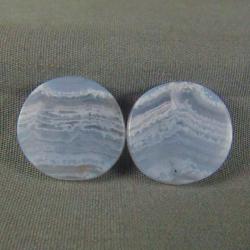 Blue Lace Agate Cabochon round PAIR