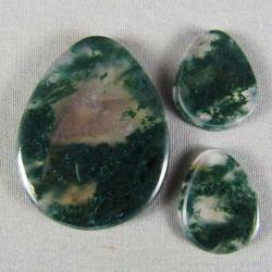 Green Moss Agate Cabochon SET