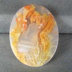 Pink Lady Plume Agate Cabochon