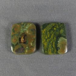 Rainforest Jasper Cabochon  PAIR